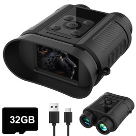 OBEST Night Vision Goggles, 2.4'' HD Screen Binoculars Camera, Photo and Video with 32GB TF Card, 8X Digital Zoom, Ideal for Camping, Wildlife Watching and Photography