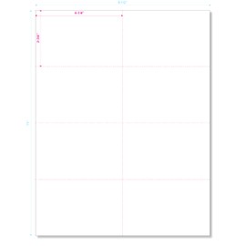 Printlink - 8-1/2" x 11" Laser Printer/Ink Jet Blank Perforated Cards 8 up per Page - Each card 4-1/4" x 2-3/4" 800 cards total, 125lb white tag