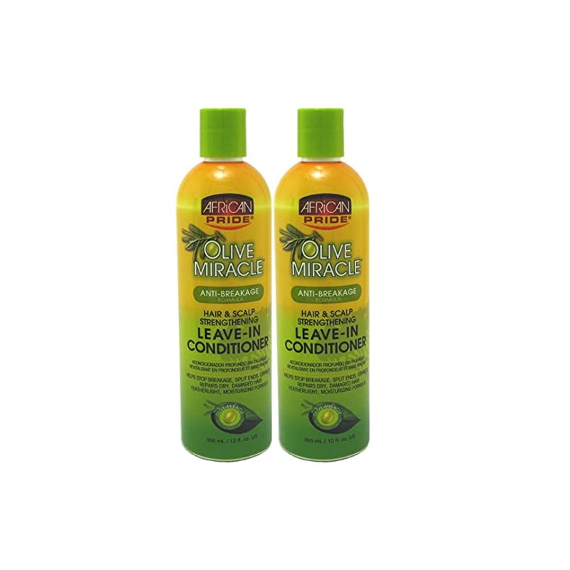 African Pride Olive Miracle Leave-In Conditioner 12oz (2 Pack) by
