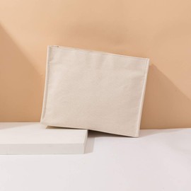 Pure color canvas cosmetic bag ins wind liner travel simple and portable multifunctional storage bag
