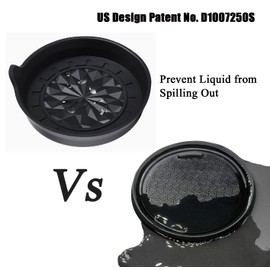 Amooca Automotive Cup Holders Universal Car Cup Coaster Waterproof Non-Slip Sift-Proof Spill Holder Car Interior Accessories 2 Pack Black Floral