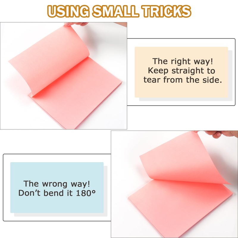 Sticky Notes 8x6 inch Bright Colors Self-Stick Pads 8 Pads/Pack