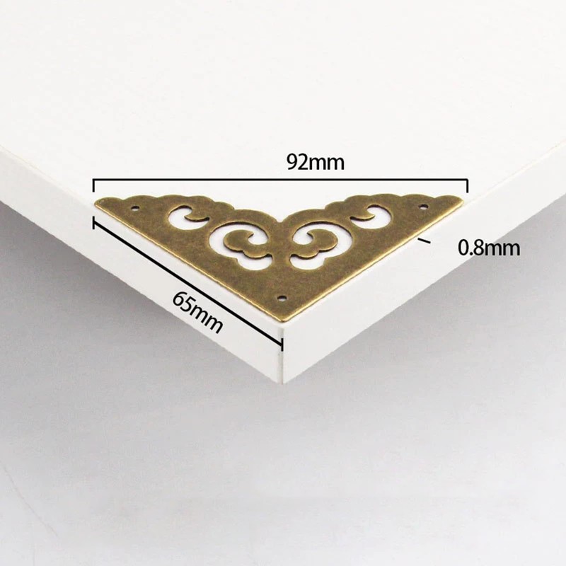4Pcs Brass Flat Corner Protectors Right Angle Brackets Decorative Corner