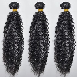 HeioWuio P4/Grey Deep Wave Hair Bundles Brazilian Remy Extensions Ombre Tow Tone Weaves Real Unprocessed Virgin Hair Brown And Grey 8 Inch