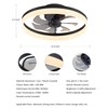 PUSU 15.8" Low Profile LED Ceiling Fans with Light, Reversible