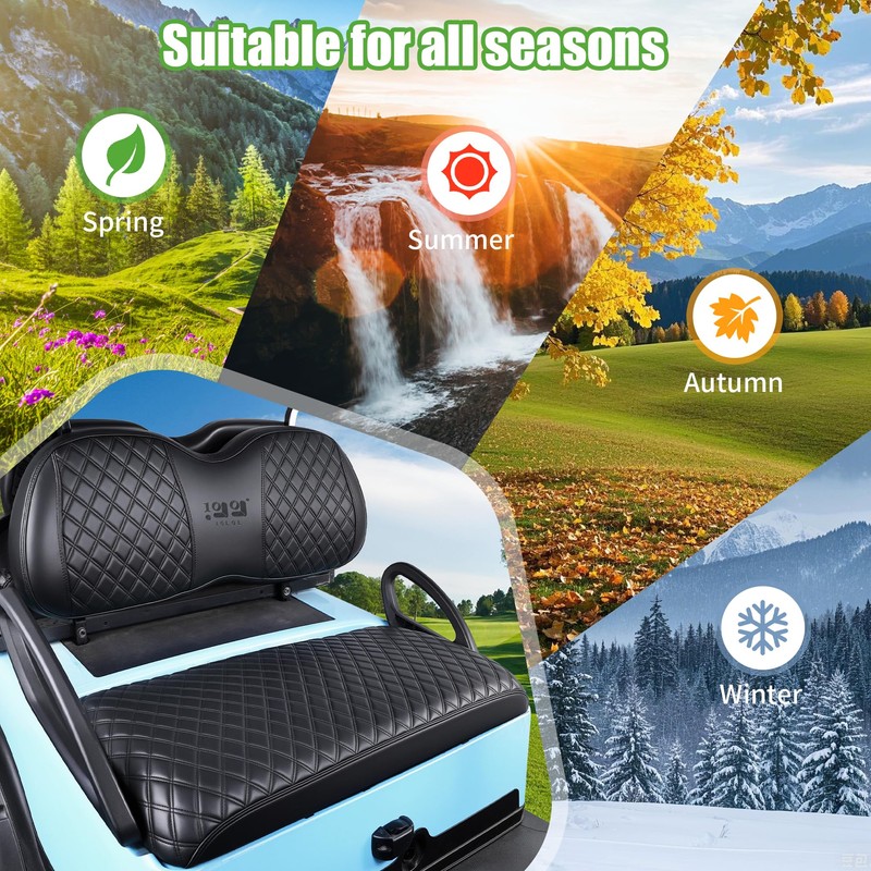 10L0L Golf Cart Seat Covers for Club Car Precedent,Diamond Pattern,Vinyl