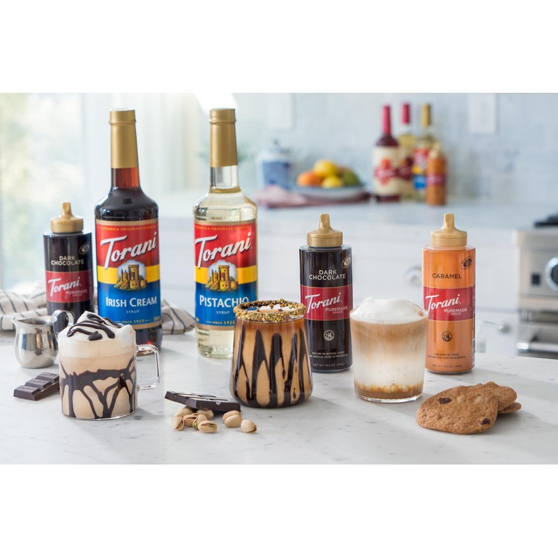 Torani Puremade Dessert & Drink Sauce Variety Pack, Chocolate Caramel,