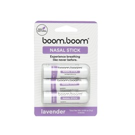 BoomBoom BoomBoom Nasal Stick (3 Pack) | Vapor Flow Technology | Better Breathing + Natural Focus | Cool Refreshing Sensation | Premium Essential Oils + Menthol Inhaler (Lavender)