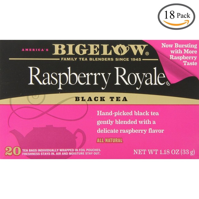 Bigelow Raspberry Royale Black Tea, 20-Count Boxes (Pack of 18)