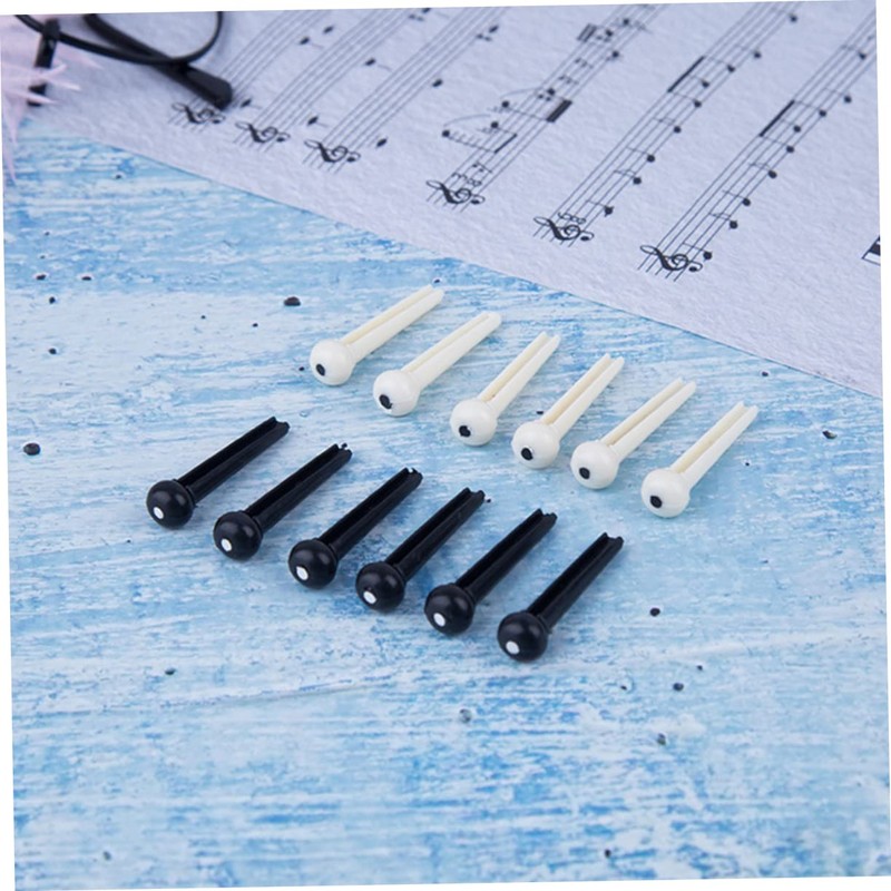 Vaguelly 100pcs Guitar Bridge Black String Pegs for Acoustic Guitar