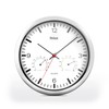 Mebus Quartz Wall Clock with Thermometer and Hygrometer Silver Frame