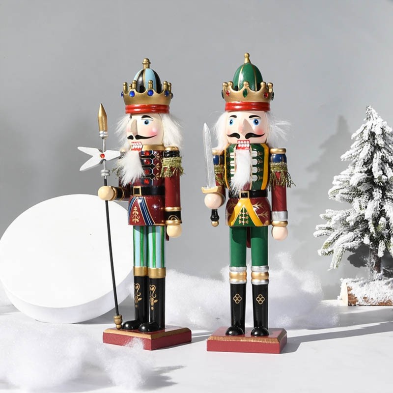 Christmas Wooden Nutcracker Figures 12 inch Nutcracker Ornament Christmas Decorations