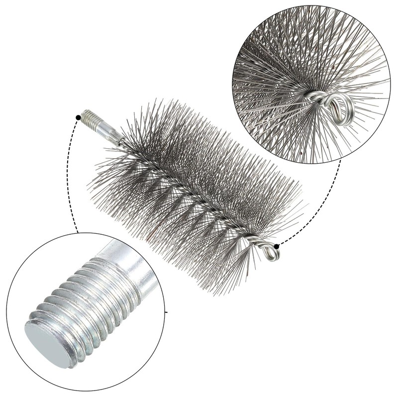 PATIKIL 4inch Chimney Brush, 2pcs Chimney Cleaning Brush Round Sweep