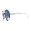 Womens Unicorn Rainbow Cloud Mod Oval Plastic Sunglasses Blue Glitter