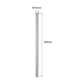 uxcell 2 Pcs Linear Motion Rod Shaft Guide 10mm x 250mm (0.394" x 9.84") Case Hardened Steel Chrome Plated, Metric Linear Rail Rod for 3D Printer, CNC Machine