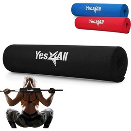 Barbell Thick Foam Nylon Pad, Neck Shoulder Protective Pad For Lunges, Squats And Hip Thrust Fit Standard Olympic Bar - Color: Black