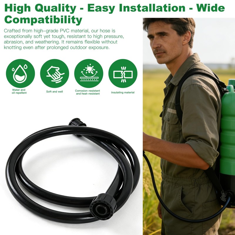 One PVC nylon reinforced spray replacement hose, 47.24 inch garden