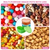 9Pc Small Food Containers with Lids, 90ML Plastic Snack Pots,