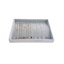 Svea Display Premium Quality Gray Velvet Jewelry Collection Tray Organizer Stackable Storage (Necklace Tray)