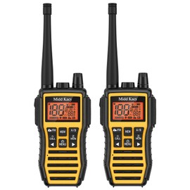 Midd Kacy MK208 Walkie Talkies-Two Way Radio-Rechargeable,61 Channels,121 Privacy Codes,New Flashlight,MEM,IP55 Waterproof,SOS,NOAA Weather Alerts,VOX,Dual Watch-Black/Yellow,2 Pack