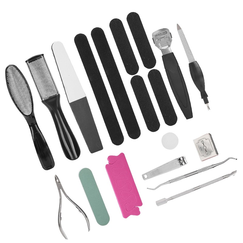 20pcs Pedicure Tool Set Calluses Removal Dead Skin File Foot