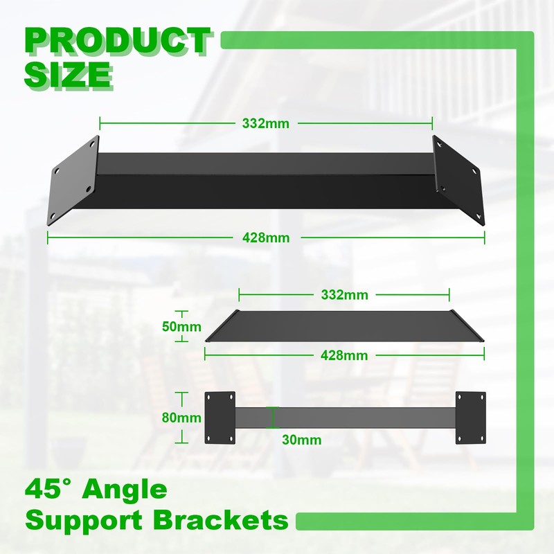 Andorm 8 Pack 45 Degree Angle Support Bracket, 45 Corner