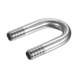 PATIKIL 1pc 5/8"(16mm) x 5/8"(16mm) Hose Barb Fitting 304 Stainless Steel U-Shaped Joint Connector Barb Fitting Metal Splicer