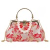 Pearl Evening Bag for Women Lily Pattern Vintage Embroidered Floral
