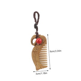 Baluue Wooden Detangling Comb Pendant Compact Hair Brush for All Hair Types Durable Green Sandalwood Styling Tool Women and Girls