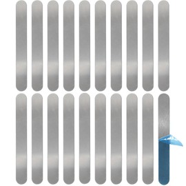 Selinear Magnetic Griddle Oval Shape 20 Pcs 430 Stainless Steel Tablet Pen Packaging Box Magnetic Clip Pencil Holder for Easy Installation (65mm x 8mm)