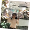 KOMBIUDA 2pcs Transparent Sequin Inflatable Beach Balls Fun Water Play