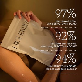 HigherDOSE Serotonin Soak Magnesium Bath Salts - Natural Detox and Muscle Recovery with Magnesium Flakes, Algae + Apple Cider Vinegar - Luxurious Bath Salt Infused with Relaxing Essentials Oils