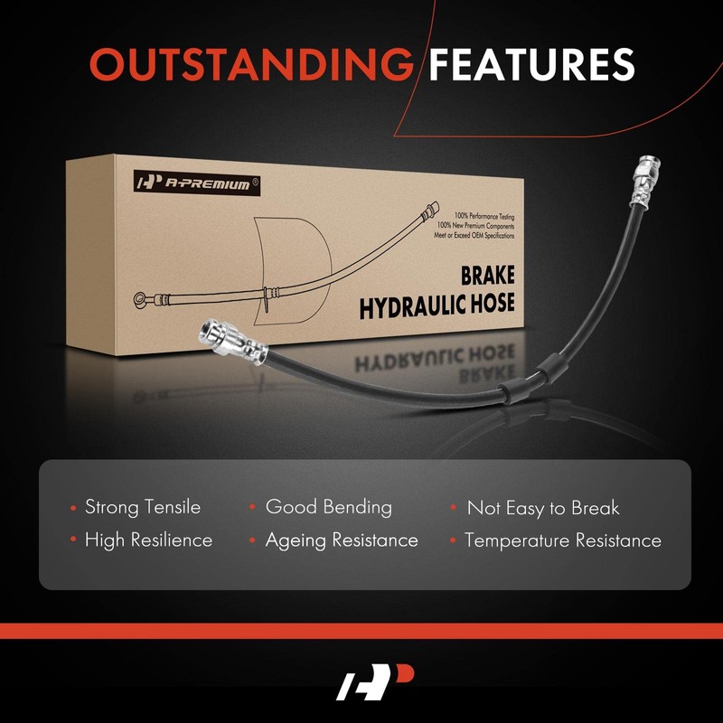 A-Premium Rear Driver Outer Brake Hydraulic Hose Compatible with Select