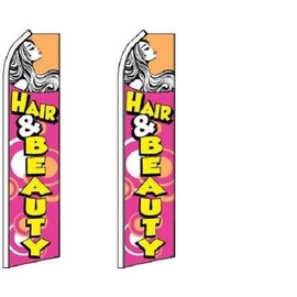 Hair & Beauty King Size Polyester Swooper Flag pk of 2