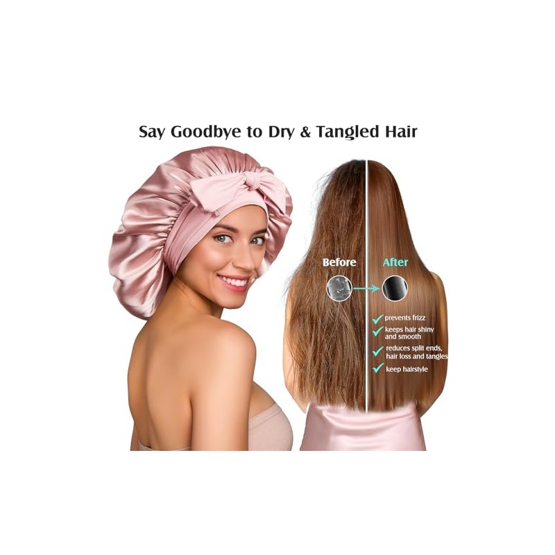 YFONG- Gorro de seda morera 100% 22 momme para dormir