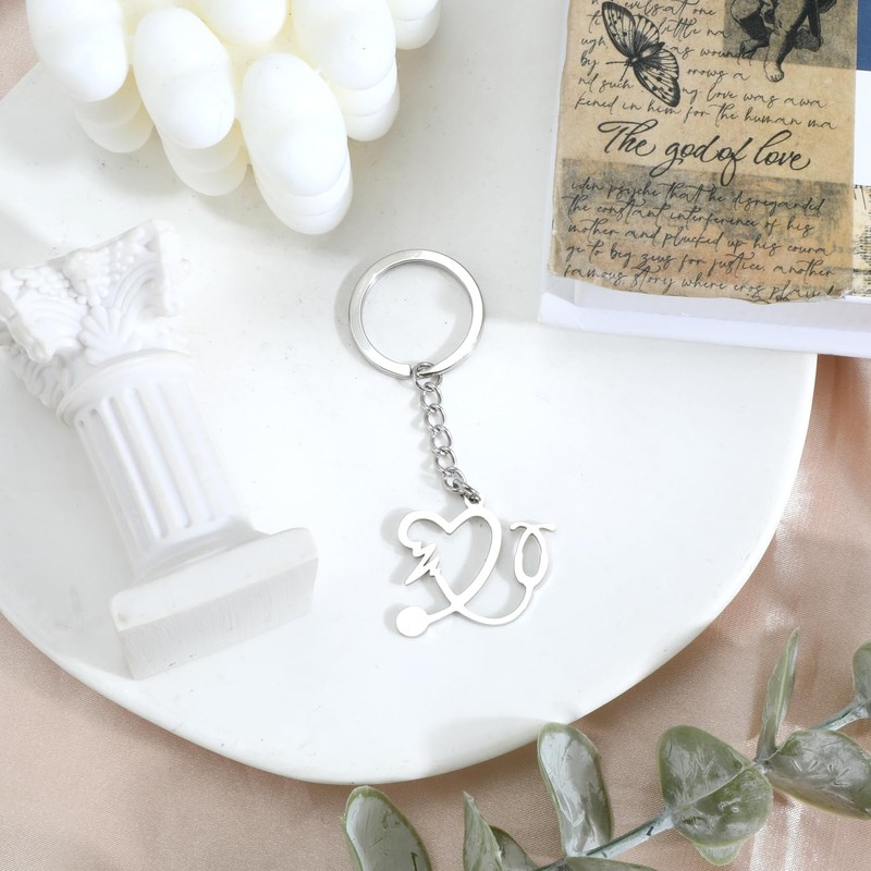 Keyring, Unique Keyring with Stethoscope Design, Cute Gift for Women,