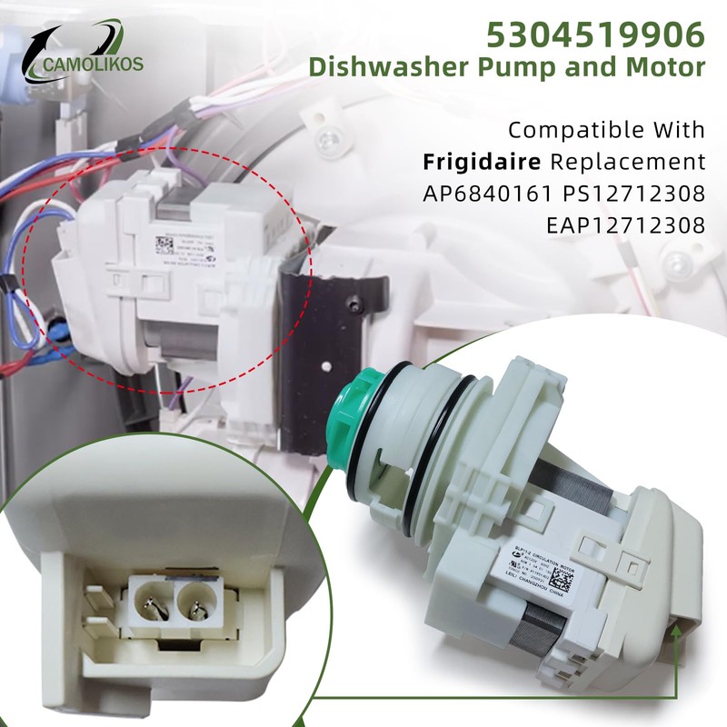 5304519906 Dishwasher Pump and Motor Assembly (PD00053471) Compatible With Frigidaire