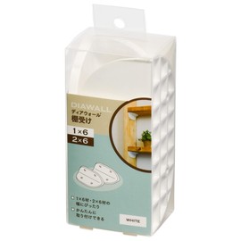 Wakaisangyo Deerwall 1 x 6, 2 x 6 Shelf Bracket, Deerwall S DWT26W, White, Body: Depth 1.6 inches (4.2 cm), Main Unit: Height 2.0 inches (5 cm), Main Unit: Width 4.7 inches (12 cm)