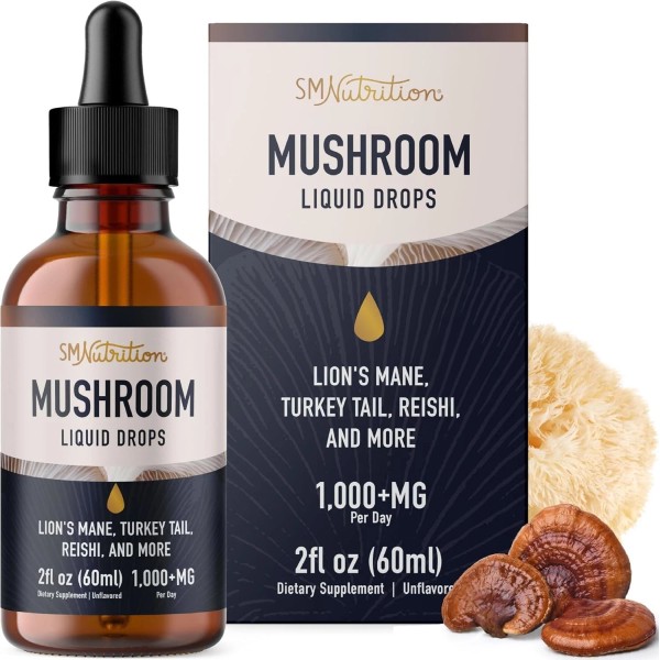 SMNutrition Flow Drops: Adaptogen Mushroom Blend for Mental Clarity &