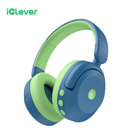 iCleverKids BTH20 Active Noise Cancelling Headphones 60H Play Time 80dBA Volume Limit Bluetooth 5.4 Audio Headset Electronic - Color: Blue
