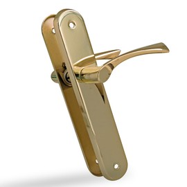 Amig - Set of Two Crank Handles Oval Steel Plate Zamak Alloy Handle and Painted Brass Coating Interior Door 237x40mm Crank 120mm Includes Screws