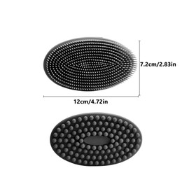 WENJION 2 Stück Silikon Duschbürste Doppelseitige Körperbürste Massagebürste Peelingbürste Silikon Body Scrubber Schwarz für Dusche Bad Männer Frauen