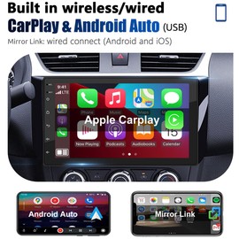 Polarlander Compatible with Wireless & Wired Apple Carplay and Android Auto Double Din Car Stereo, 7 inch Android 11 Car Radio Receivers with FM/RDS Radio，Bluetooth, Mirror Link,GPS/WiFi/USB