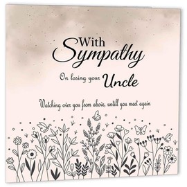 Sympathy Card - Uncle Condolences - Sorry for your Loss Card Beavement