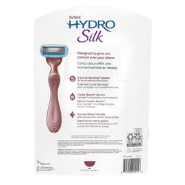 Schick Hydro Silk Moisturizing Razor for women, with premium Rose Gold Metal handle and 9 Cartridge Refills