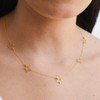 Gold Star Necklace floating locket 5 Stars Chain