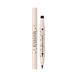 Eveline Cosmetics Multi-Function Eyeliner and Stamp Pen - Vegan, Waterproof, Long Lasting Black Formula
