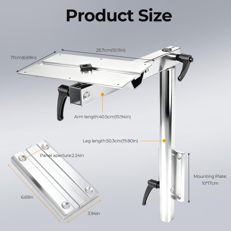 QBselecar Removable Table Leg 360 Degree Rotation Height Adjustable rv