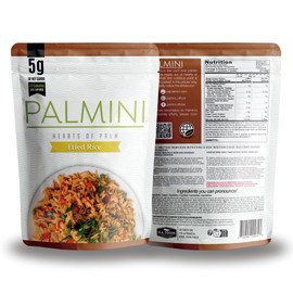 Palmini Fried Rice | Low-Carb, Low-Calorie Hearts of Palm Rice | Keto, Gluten Free, Vegan, Non-GMO | As seen on Shark Tank | (8 Ounce Pouch - Pack of 6)