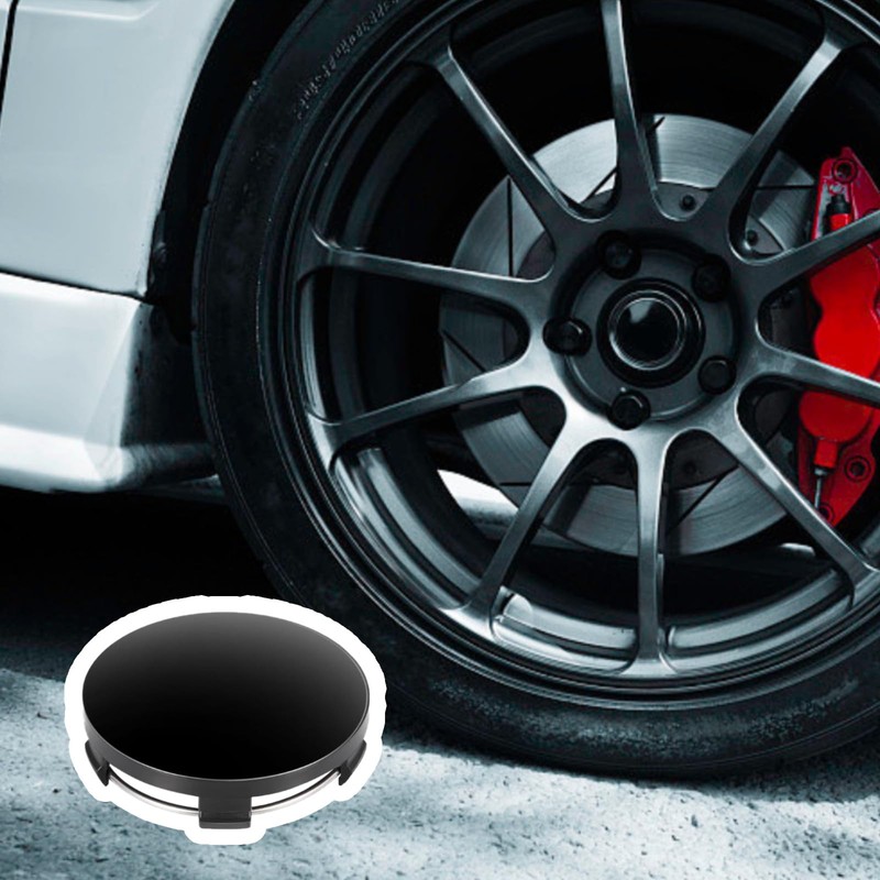 4Pcs Hub Centre Caps, 60mm Universal Black Alloy Wheel Hub